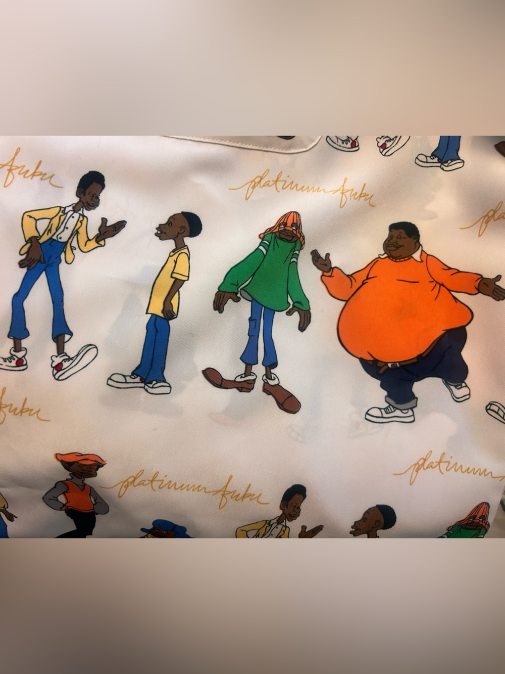 Vintage Platinum FUBU Fat Albert Shirt XXL Cartoon Graphic All Over Print 90s - Picture 4 of 5